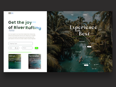 Rafting UI design adobexd clean cleandesign gradient serif ui ui design uidesign uiux uiuxdesign uxdesign websiteui whitespace