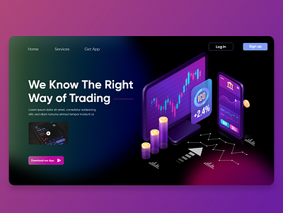 Trading Platform UI Web Design adobexd blues cleandesign gradient smooth ui ui design uidesign uiux uiuxdesign webdesign websiteui webui