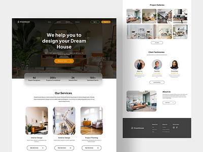 Interior Design Agency Home Page Website Concept home page ui ux web design