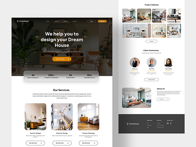 Interior Design Agency Home Page Website Concept