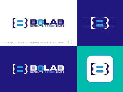 Modern B,8 Letter Mark Fishing Logo Design!