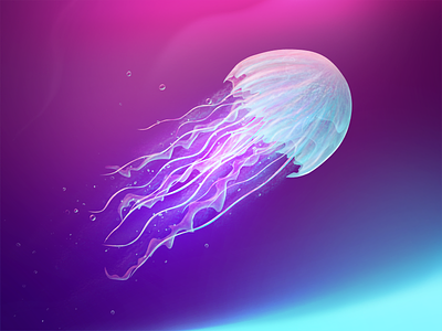 Medusa 2d animals color illustration light medusa sea water медуза
