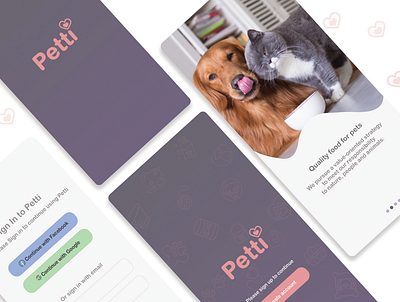 petti2 adopt design minimal mobile app pet pet adoption pet app petshop typography ui ux