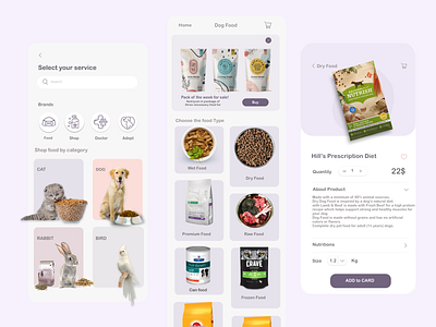 App design for Petti pet shop mobile app pet pet shop ui velvet
