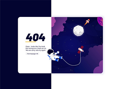 404 Page 1 branding design flat illustration landing page minimal typography ui ux website