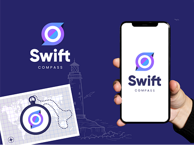 Swift Compass Logo. 🧭 branding compass design exploration graphic design icon iconmark logo logooftheday motion graphics s s logo ui ux vector website