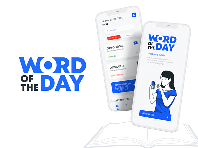 Word of the Day - Vocabulary📚 app design brand identity design design exploration english flat graphic design illustration logo logobranding logooftheday logotype mobileapp ui ux vector vocab vocabulary word wordoftheday