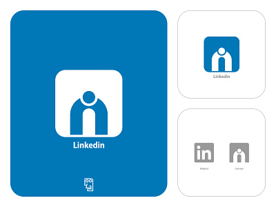 Linkedin Logo Redesign app art branding design flat graphic graphic design icon illustraion illustrator linkedin logo logo design minimal photoshop redesign typography ui ux vector