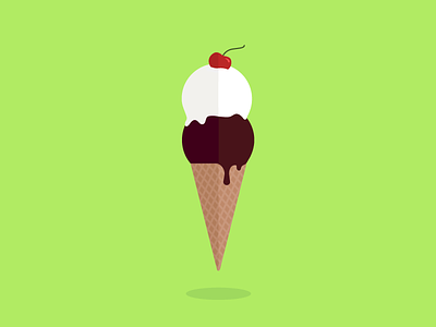 Ice Cream Cone cherry cone ice cream illustration