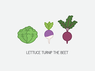 Lettuce Turnip the Beat beat illustration lettuce pun turn up turnip