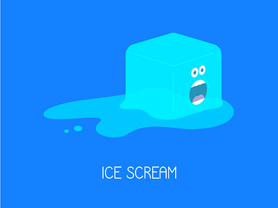 Ice Scream cream cube cute ice illustration scream