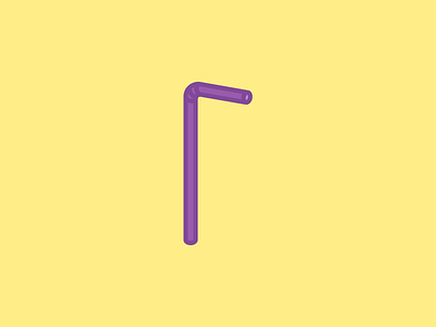 June 7: Bendy Straw 365cons daily icon diary drink icon simple straw