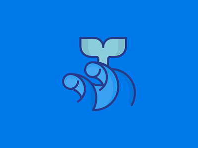 July 13: Whale Tail 365cons creature daily icon diary fish icon ocean sea tail water wave whale