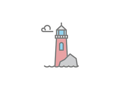 July 16: Lighthouse 365cons clouds daily icon diary house icon light lighthouse point rock water