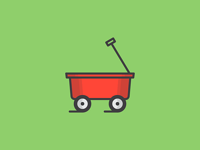 July 27: Red Wagon 365cons cart daily icon diary icon kids outside play red wagon wheel