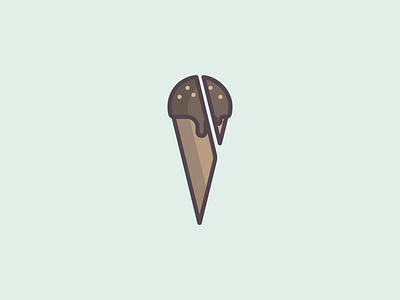 August 11: Split Drumstick 365cons chocolate cone daily icon diary dessert drumstick half ice cream icon split