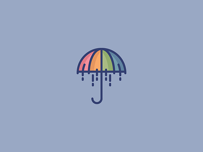 October 16: Downpour 365cons daily icon diary icon rain storm umbrella weather