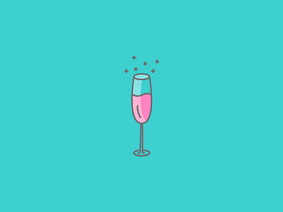 December 8: Toast 365cons alcohol bubbles champagne daily icon diary drink flute icon party pink sparkling
