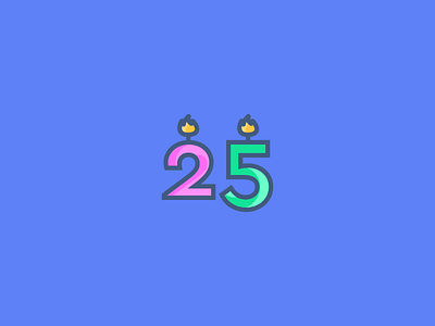 December 9: Quarter Century 25 365cons birthday cake candles celebrate daily icon diary icon party topper twenty five