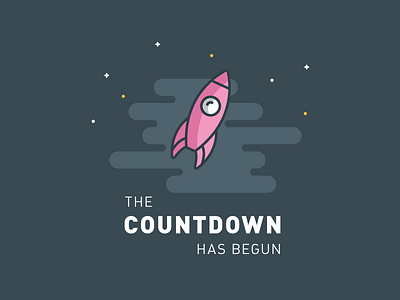 The Countdown Has Begun blast off countdown illustration moon rocket ship space stars