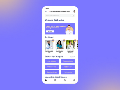 Doctor Appointment App UI app application flat ui ux