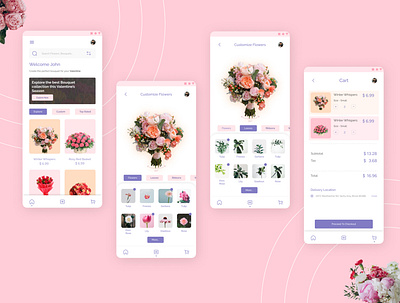 Flower App UI app application bouquet design flower ui ux