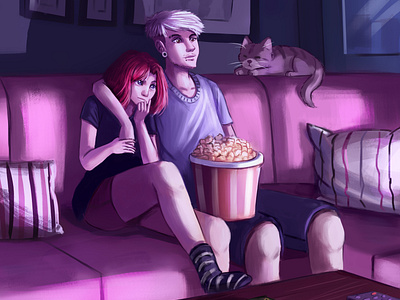 A cozy movie night