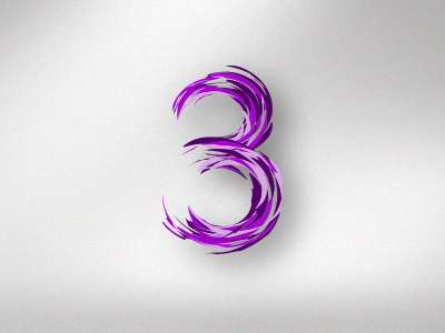 Triple for dribbble 3 brand brush identity logo purple three triple