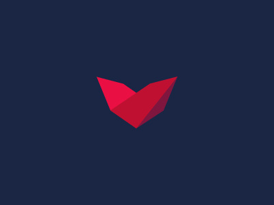 Heart heart logo polygonal prysm red symbol