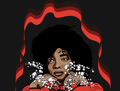 Fro with Florals design illustration