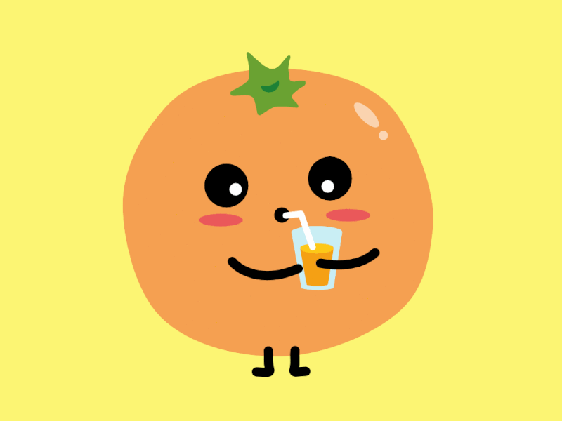 Orange affinitydesigner character flat fruit gif illustration orange vector