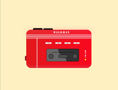 Walkman 90s 90s kid caset illustraion illustration kid kids illustration last decade memory mp3 mp3 player music past player radio tape walkman