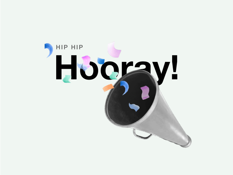 Hip Hip Hooray! animation branding celebration collage design icon illustration new