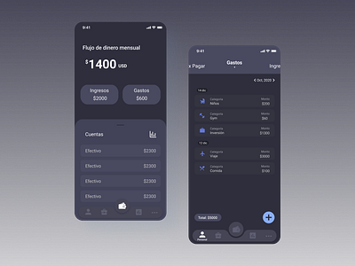 Financial app- dark mode