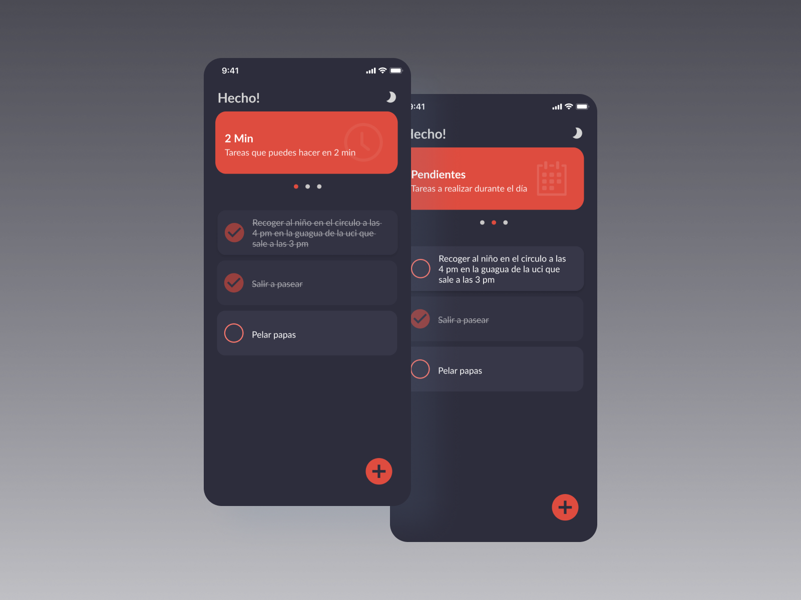 ToDo app night mode by Brian Mena on Dribbble