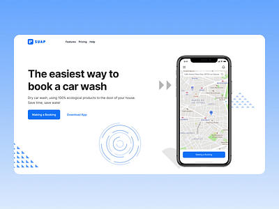 On-demand car wash app landing page booking car wash figma landing landing page ui ux web web design