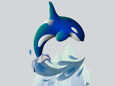 Orca Splash canucks design hockey illustration orca whale