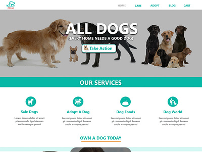 Pet site with AdobeXD branding design graphic design illustration logo typography ui ux web website