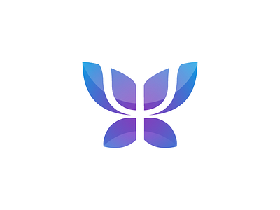 Psychology bug butterfly gradient logo psi psychology purple symbol