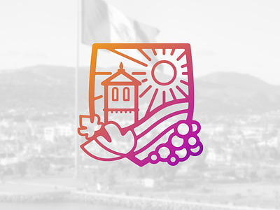 Ensenada Shield of arms badge baja city ensenada government logo sea sun tourism tower urban wine