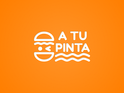 A Tu Pinta burger fast food restaurant food fries logo mock up smile soda takeout vector