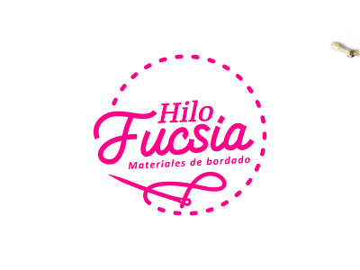 Hilo Fucsia embroidery logo mockup packaging social media vector