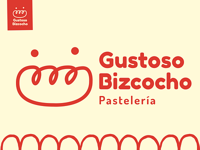 Gustoso Bizcocho branding logo mockup smile vector
