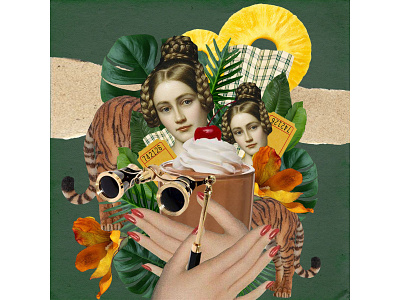 Go and get' em tiger! artwork collage collage art collage digital collage maker digital collage femme jungle tiger queen wet and wild