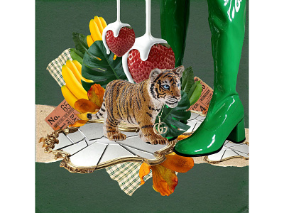 Go and get' em tiger! artwork collage collage art collage digital collage maker digital collage femme jungle tiger queen wet and wild