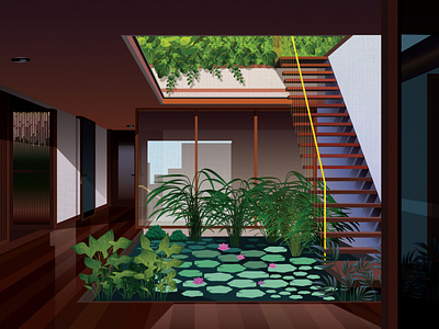 Photo Study House on Pali Hill photo study scene illustration vector art vector illustrator vector interior design