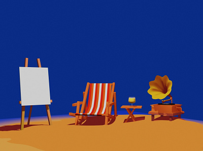 Beach 3d branding design digital art illustration ilustration ui