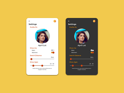 Setting #DailyUI #007 app branding design graphic design ui