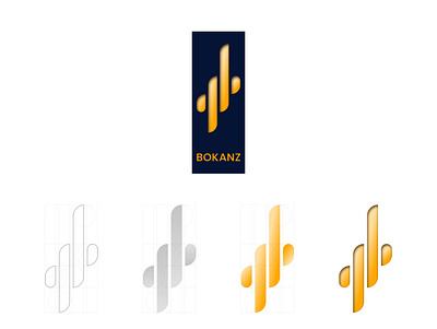 Logo Design for Bokanz®, a banking company with arabic essence. arab arabic bank banking bokanz gold golden ratio graphic design logo savings treasure ui ux