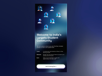 Bluelearn Mobile App Futuristic Neon Blue Concept design